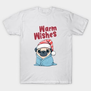 Warm Wishes Christmas Pug T-Shirt